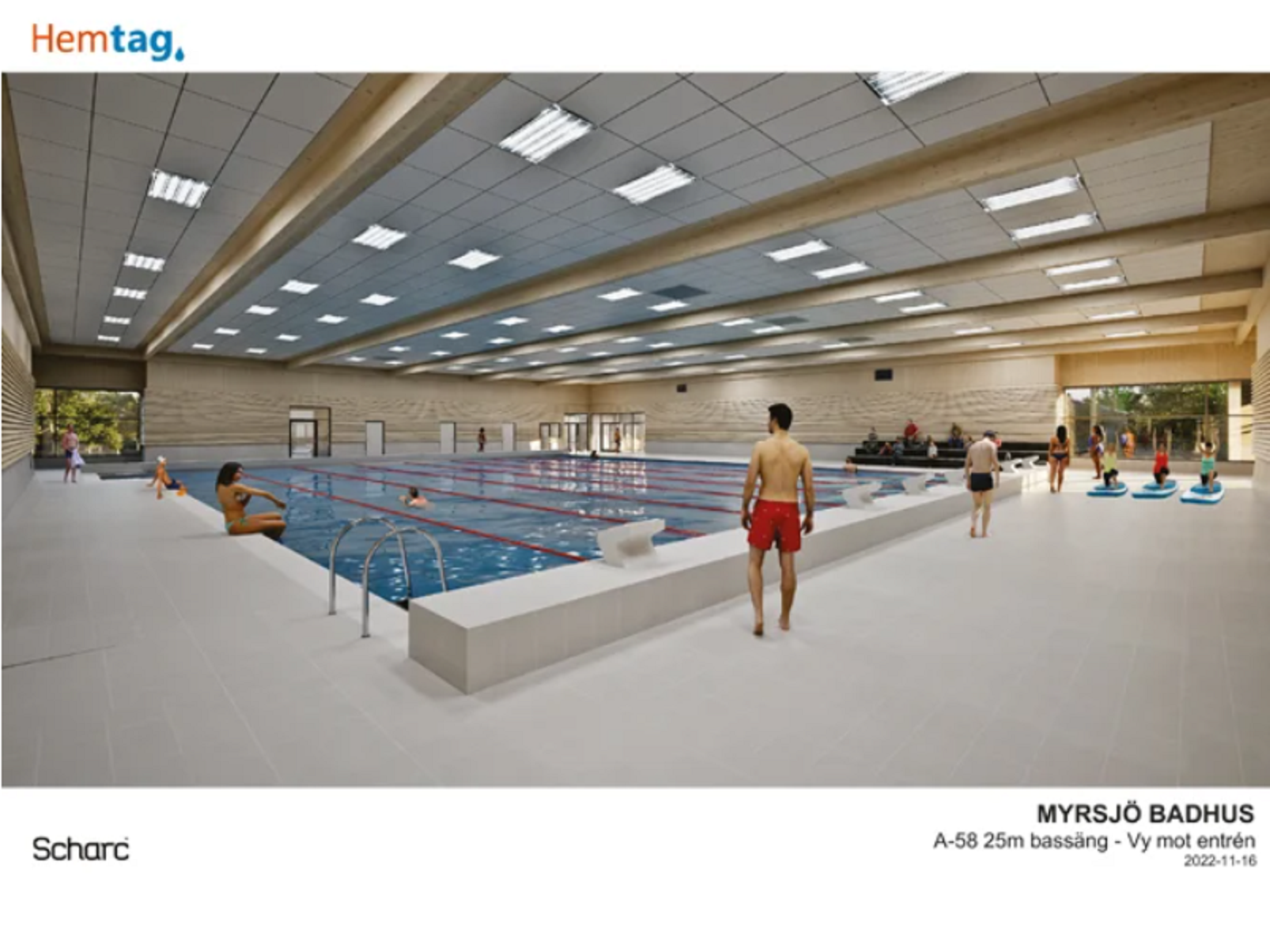Visionsbild för Myrsjö simhall från Nacka kommun och Hemtag