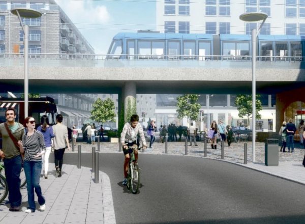 En illustrationsbild av hur upphöjningen är tänkt att se ut