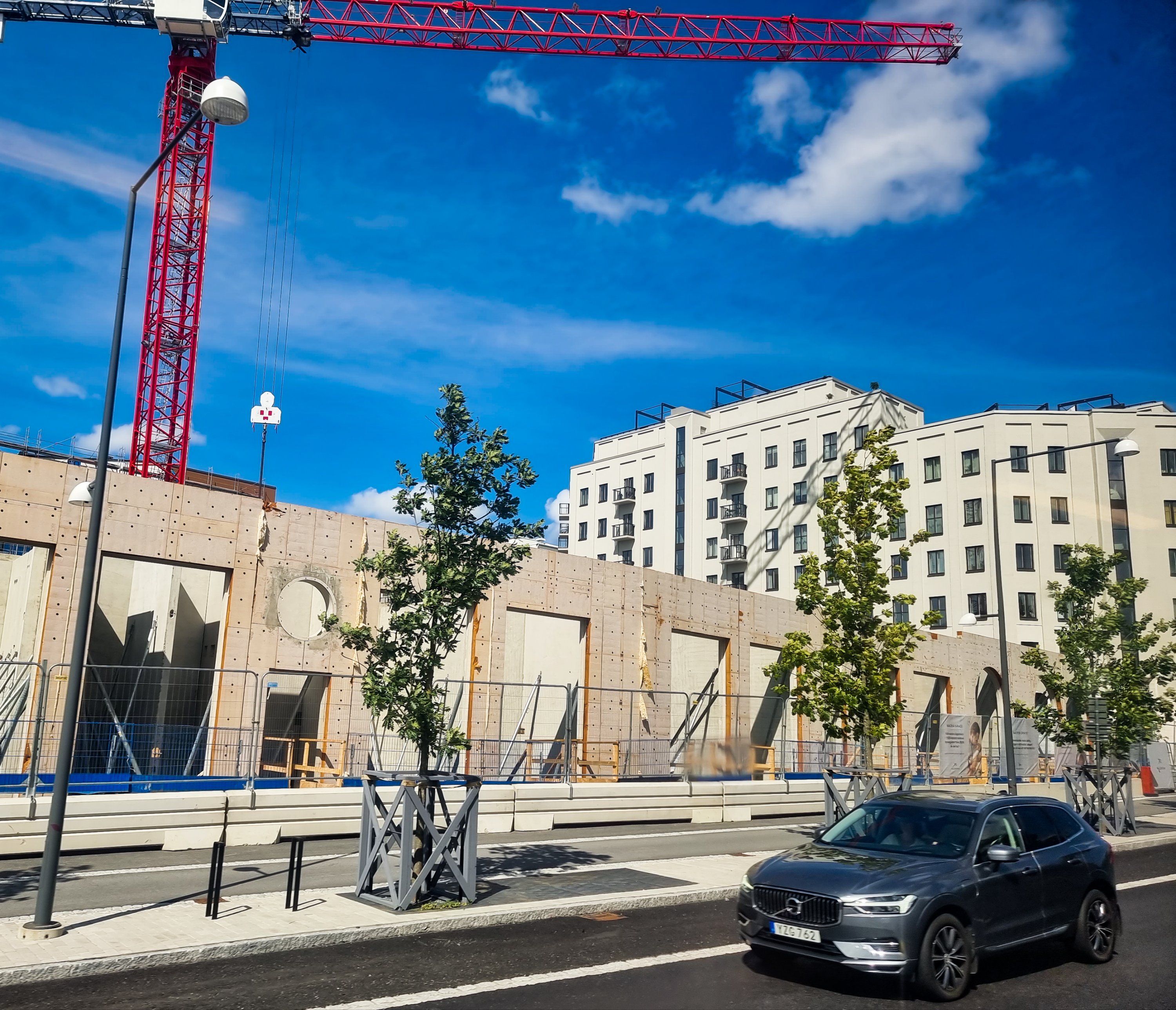 Byggen på Nya Gatan i centrala Nacka