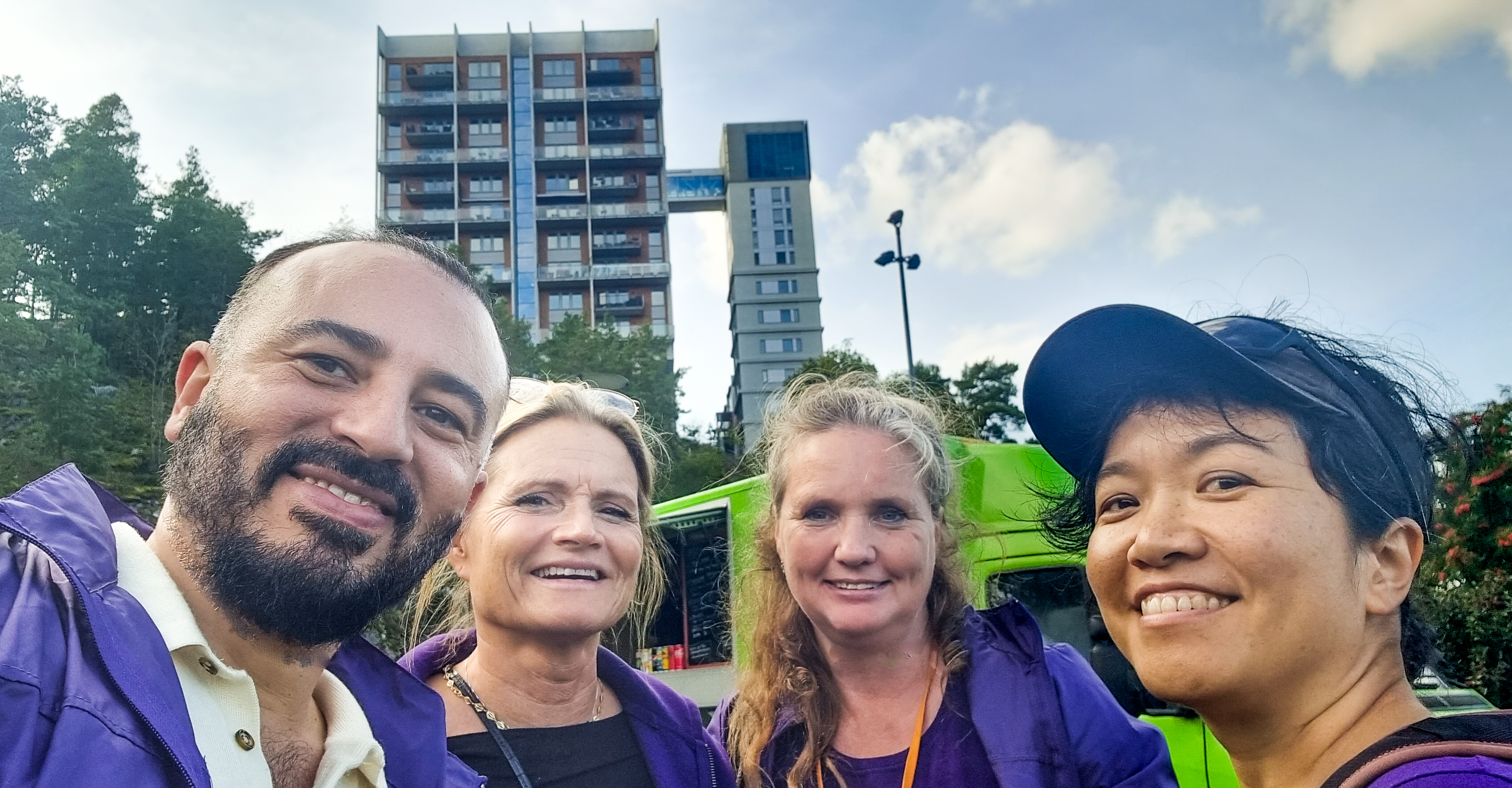 Konstantinos Irina, Kristina Granlund, Lina Olsson och Yusie Rundkvist Chou med Stockholm Lighthouse på Kvarnholmens Dag 2023