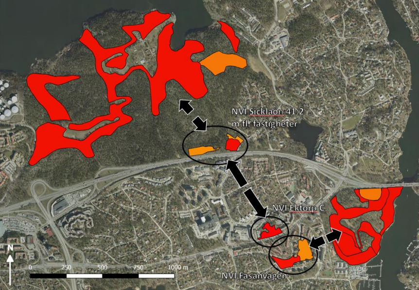 Spridningskorridoren mellan Nyckelviken och Nackareservatet där Fasanvägen och Skuruparken ingår